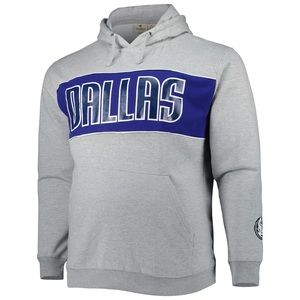 NWT Dallas Mavericks Fanatics Branded Wordmark Pullover Hoodie - Heather Gray